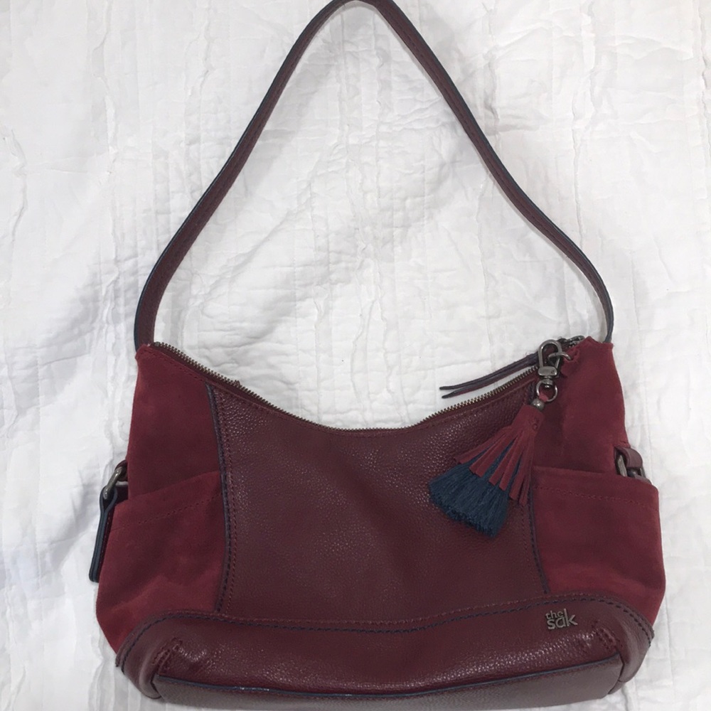 The Sak original purse. maroon, real leather